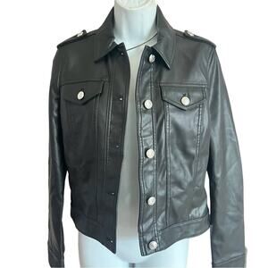Calvin Klein Vegan Faux Leather Moto Jacket NEW Women’s XS